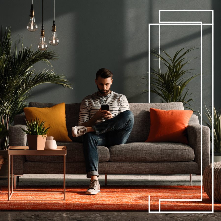 A client managing their relocation obligations from home on their phone, representing Threshold relocation management software